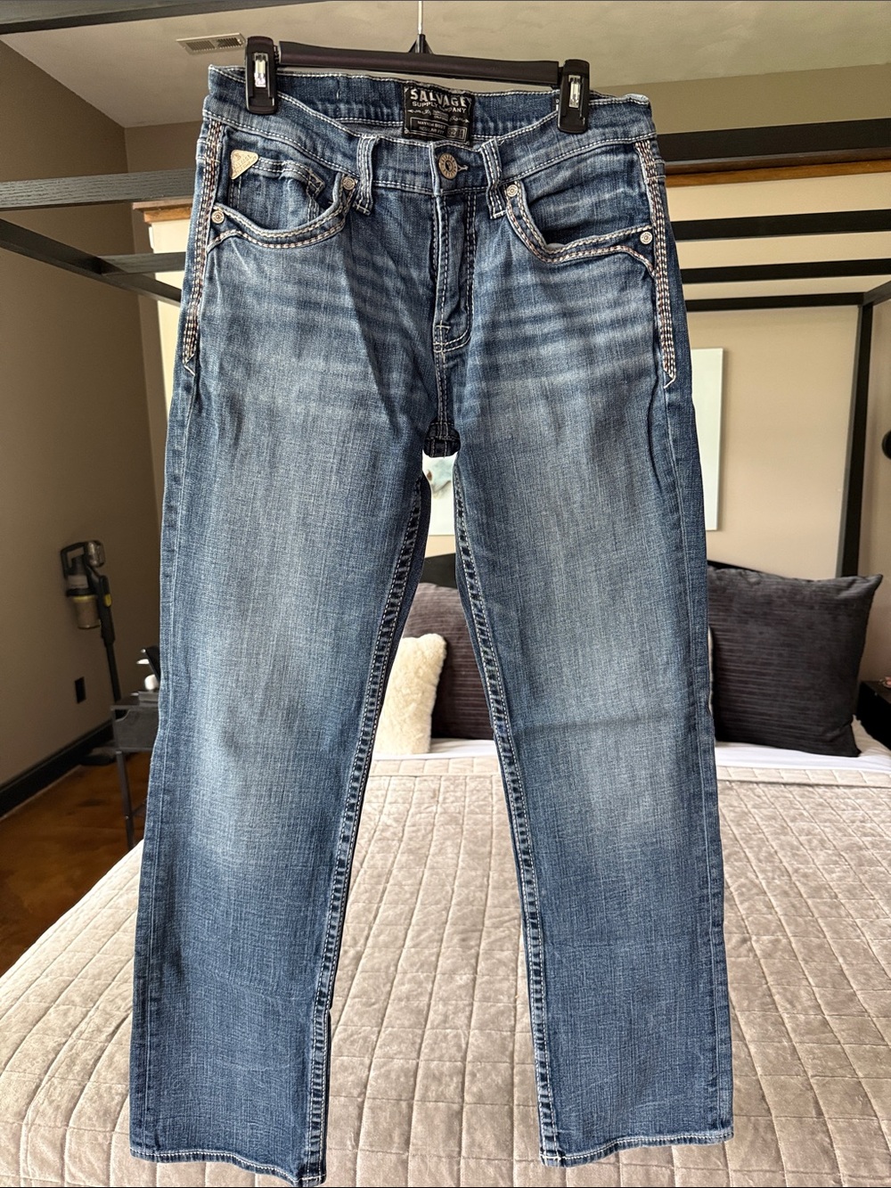Buckle Salvage Relaxed Fit Men's Blue Jeans 32x34